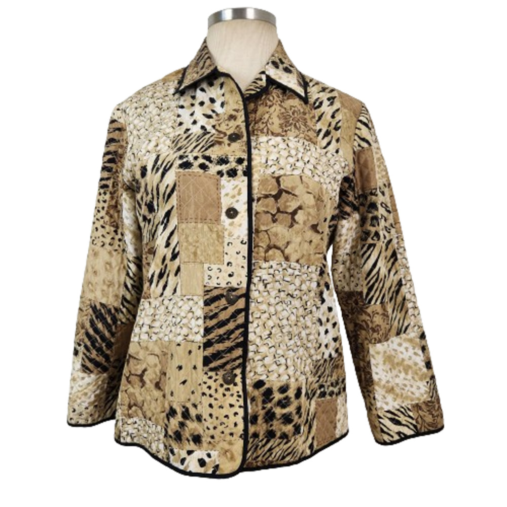 Vintage Silk Animal Print Jacket M